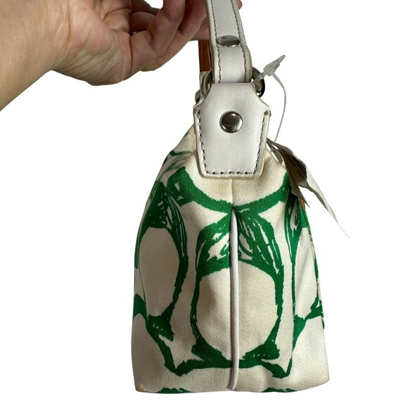 Vintage Coach Green Scribble Signature Hampton Top Handle Pouch Mini Bag Y2K NEW - Picture 5 of 16